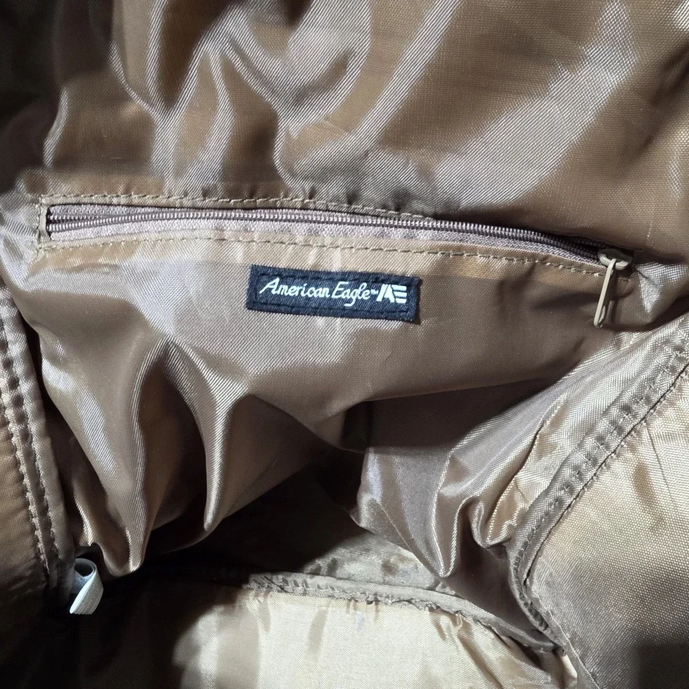 American Eagle Outfitters Tan Faux Leather Backpack Bag